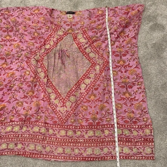 Tuckernuck Antik Batik Nootka Kaftan Pink Floral Size Large Cotton Maxi Sundress - Picture 5 of 11